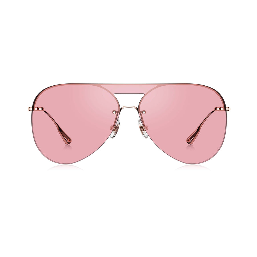 Translucent pink reflective mirror