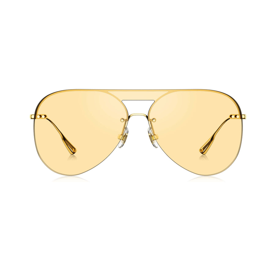 Translucent yellow reflective mirror